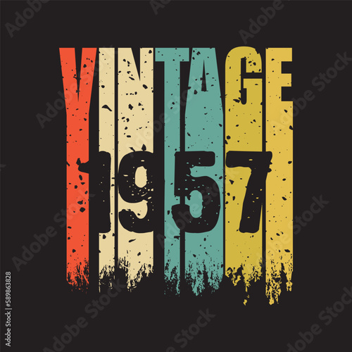 1957 vintage retro t shirt design, vector