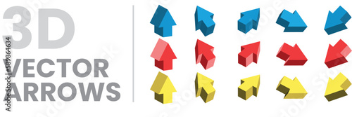 arrow, 3D, colors, perspective, business, position, vector