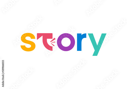 funny story talk and speak logotype vector