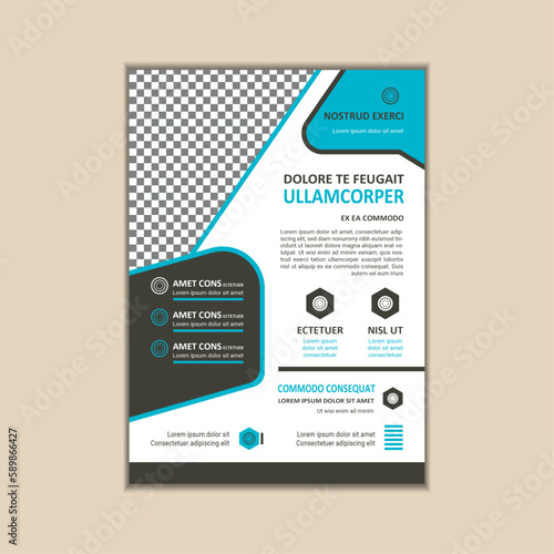 Corporate Business Flyer Template Simple and clean A4 Size with Bleed Vector design