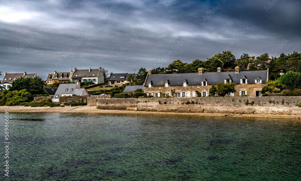 Village Le Conquet At The Finistere Atlantic Coast In Brittany, France Village Le Conquet At The Finistere Atlantic Coast In Brittany, France