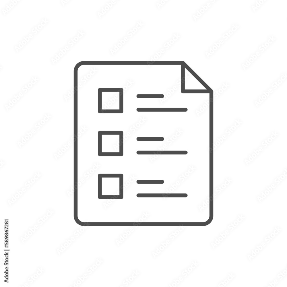 Check list line outline icon Check list line outline icon