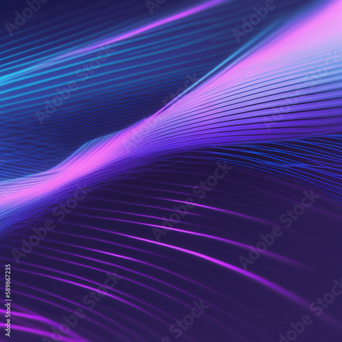 Abstract background with glowing neon lines for a visually stunning and modern aesthetic, Generative AI