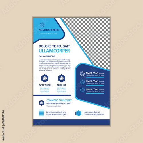 Corporate Business Flyer Template Simple and clean A4 Size with Bleed Vector design 