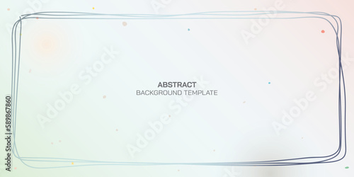 Abstract colorful watercolor blended and childish style frame. Minimalistic pastel background with doodle frame vector illustration.