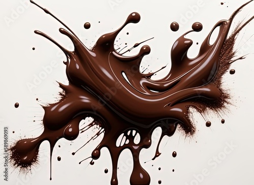 Splashes of melted chocolate. Created by a stable diffusion neural network.