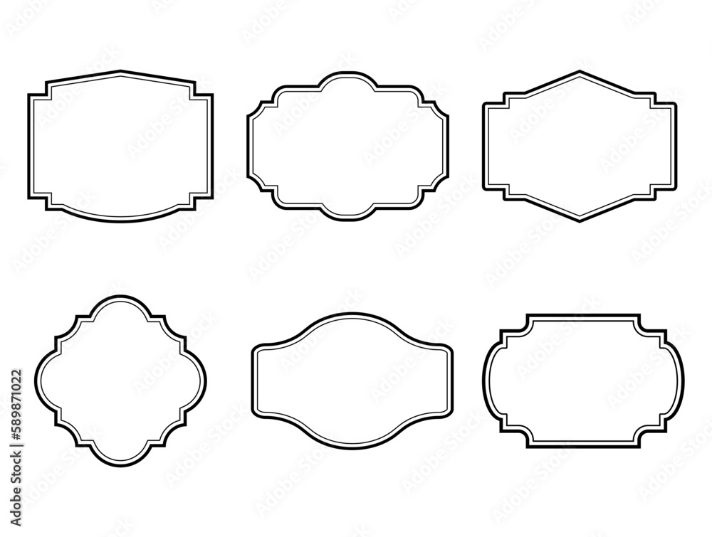 Fototapeta premium decorative black and white frames banner label collection vector on white background transform Your designs with frame