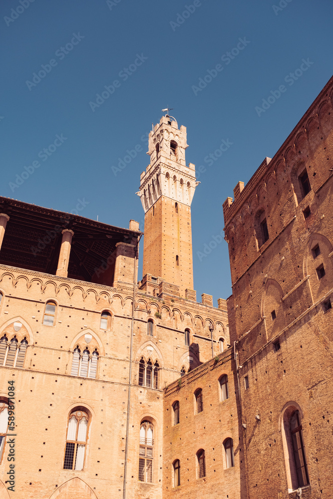 Palazzo Pubblico and Torre del Mangia in Siena, Tuscany, Italy
