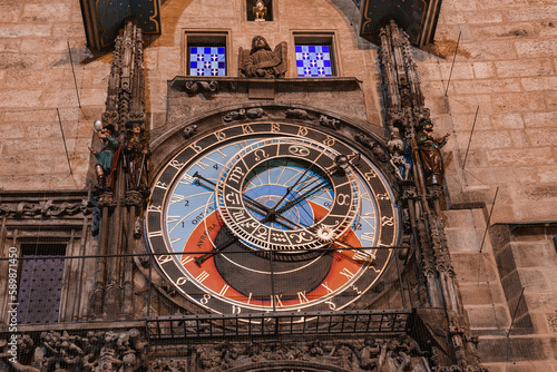 Photography The medieval astronomical clock in the Old Town square in Prague, Czechia