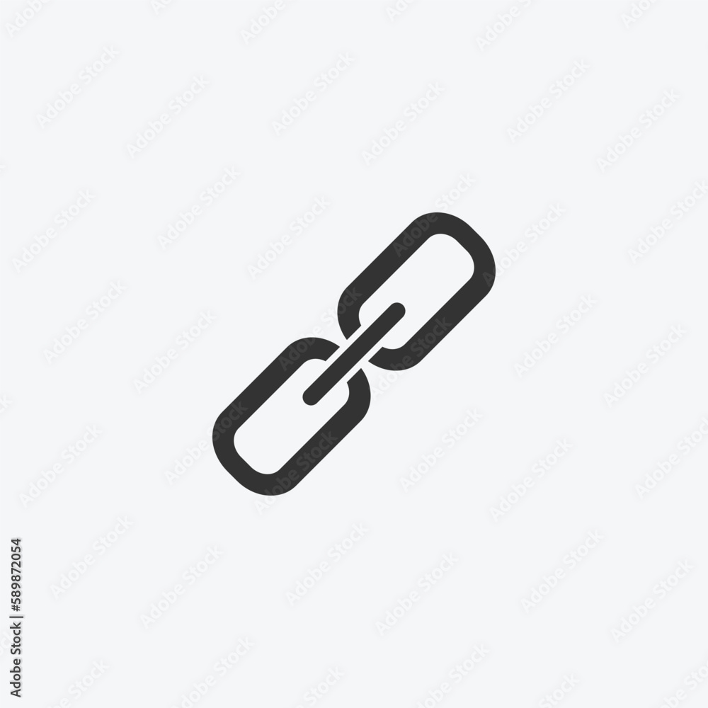 Linear chain link icon isolated on grey background