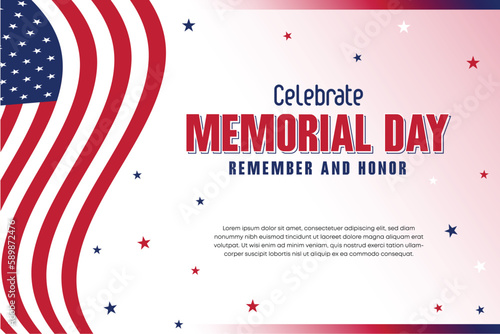 memorial day web banner. happy memorial day holiday post.
memorial day weekend banner.
Memorial Day social media template design of
USA national flag colors.