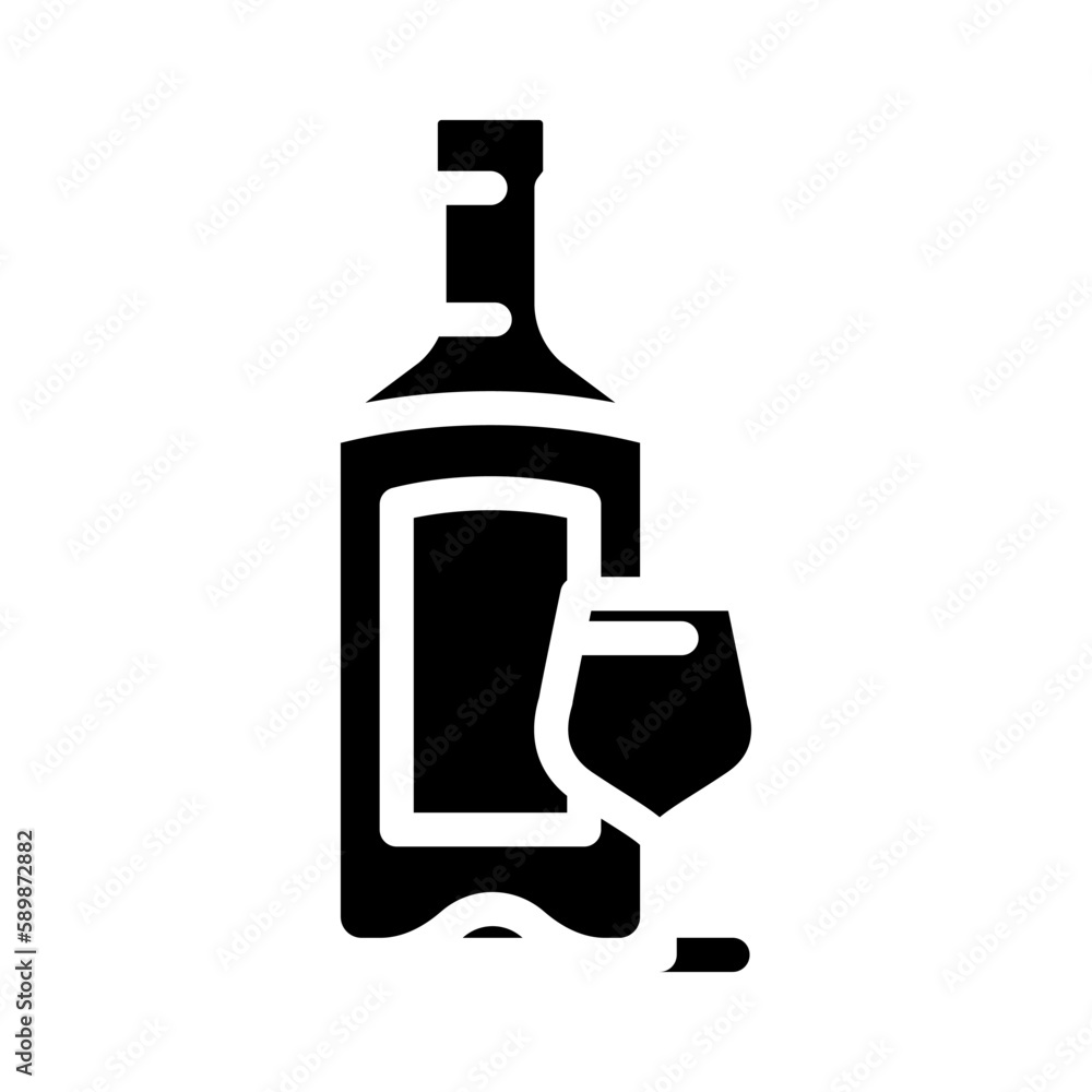 gin drink bottle glyph icon vector illustration gin drink bottle glyph icon vector illustration