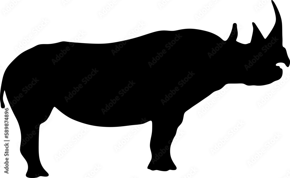 rhino silhouette icon, vector,illustration rhino silhouette icon, vector,illustration