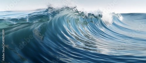 Ocean wave with a curved shape - Generative ai