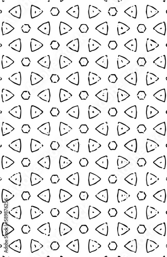 Modern seamless geometric hexagon shapes repeated pattern design vector element in black color 