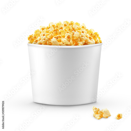 Bucket of popcorn mockup transparent