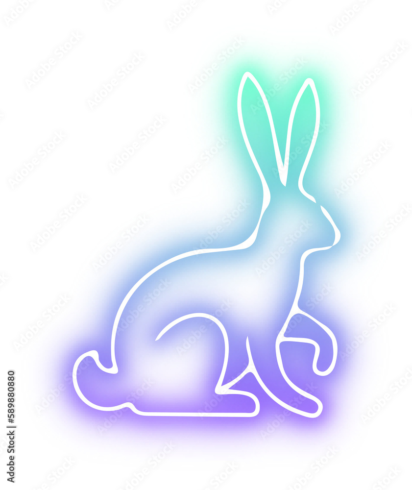 Set of rabbit neon