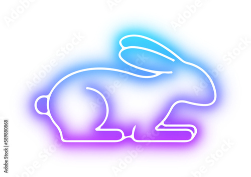 Wallpaper Mural Set of rabbit neon Torontodigital.ca