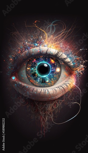 Tangled Eyeball: A Highly Detailed and Photo-Realistic Electrifying Image