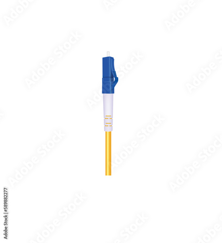 Fiber optic cable and LC connector. vector