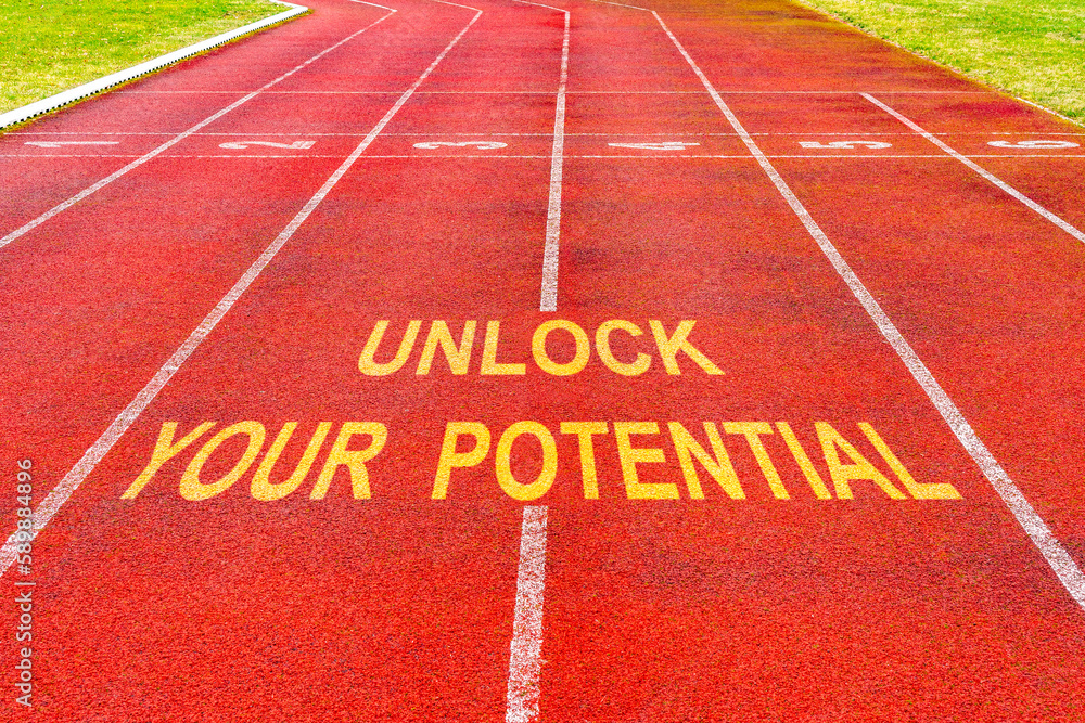 Motivational quote - Unlock Your Potential - obrazy, fototapety, plakaty 