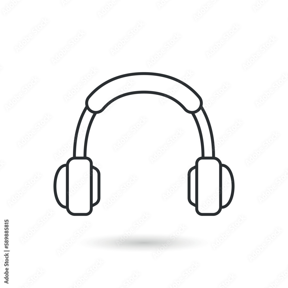 Headphone icon in flat style. Earphone vector illustration on isolated background. Listen music sign business concept. Headphone icon in flat style. Earphone vector illustration on isolated background. Listen music sign business concept.