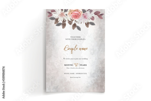 wedding floral elegance invitation templates