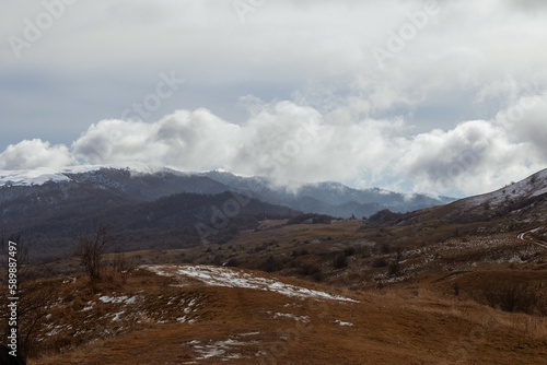 Fototapeta Naklejka Na Ścianę i Meble -  Caucasian mountains in the clouds