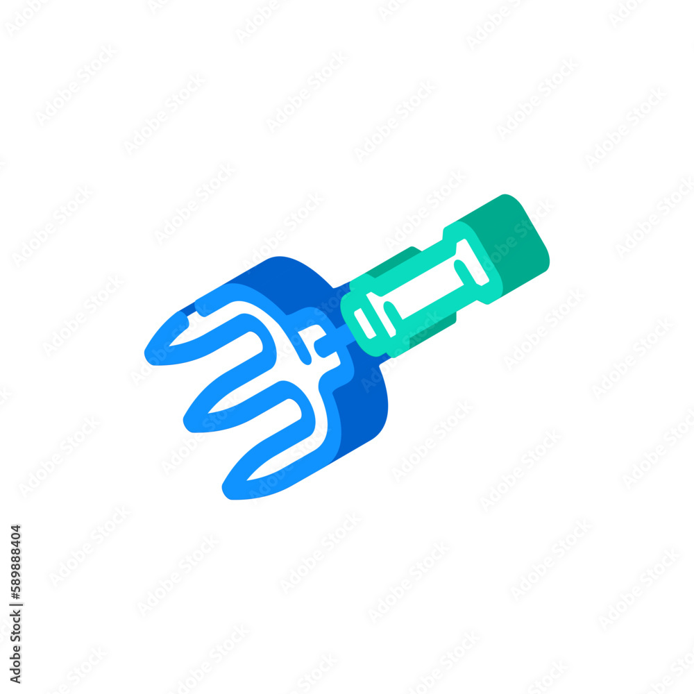 fork garden tool isometric icon vector illustration