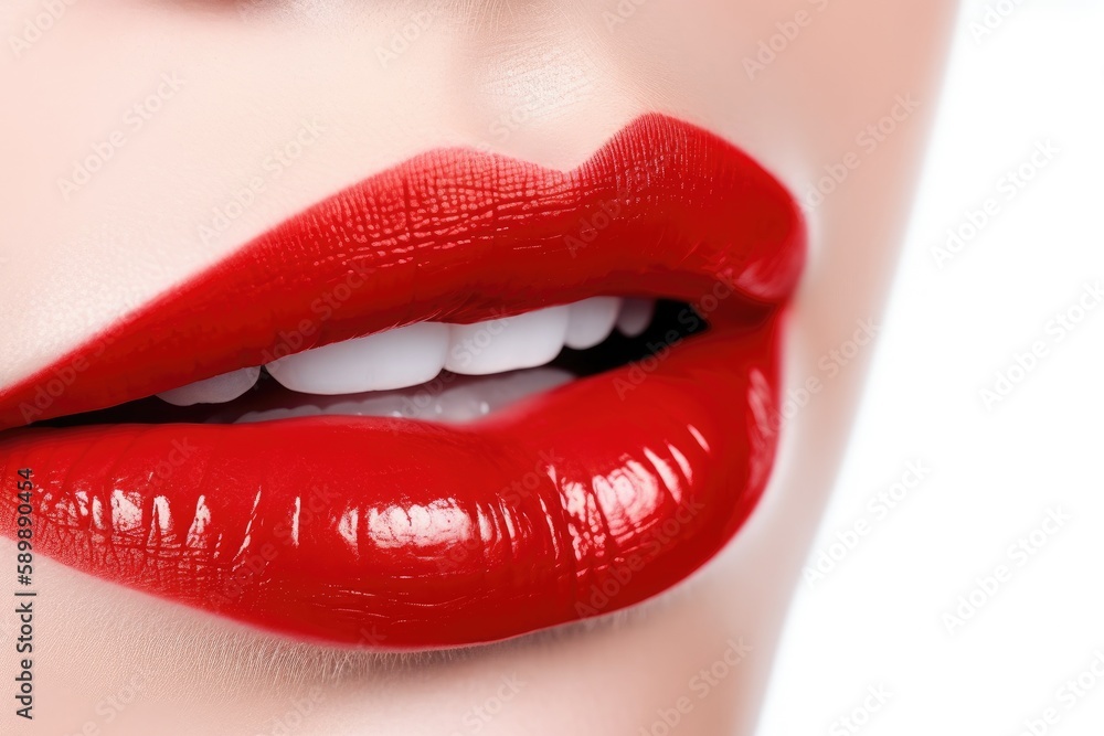 Glitter red lipstick. Generative ai. Glitter red lipstick. Generative ai.