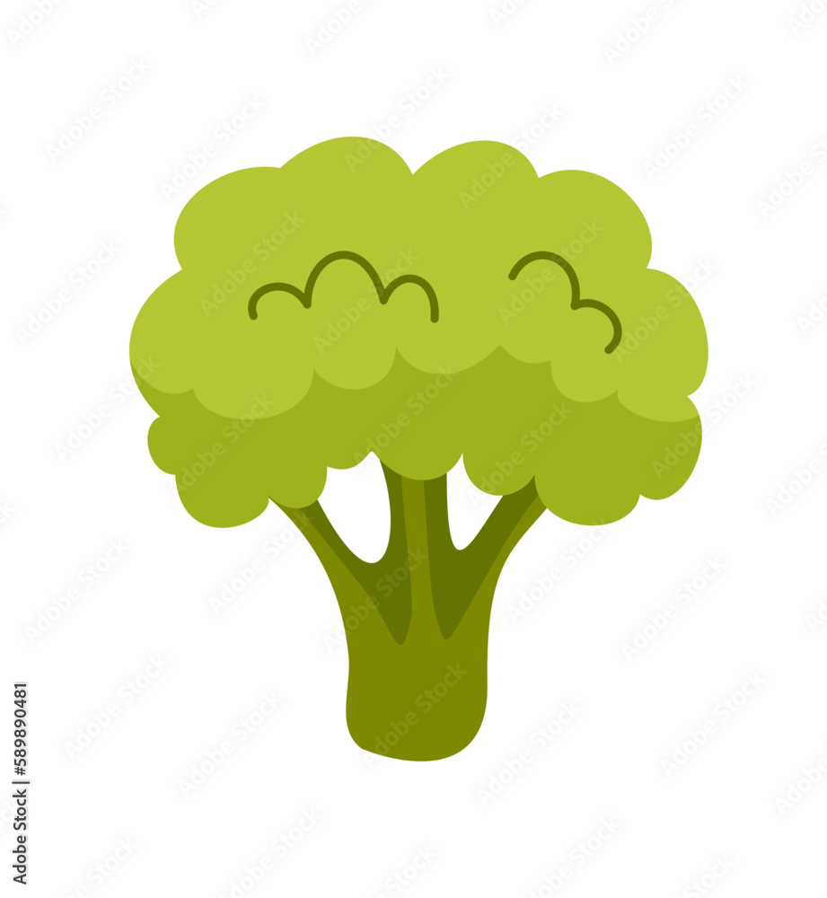 Healthy food icon. Sticker with fresh broccoli. Organic product or vegetable with vitamins and nutrients. Healthy lifestyle and diet. Cartoon flat vector illustration isolated on white background Healthy food icon. Sticker with fresh broccoli. Organic product or vegetable with vitamins and nutrients. Healthy lifestyle and diet. Cartoon flat vector illustration isolated on white background