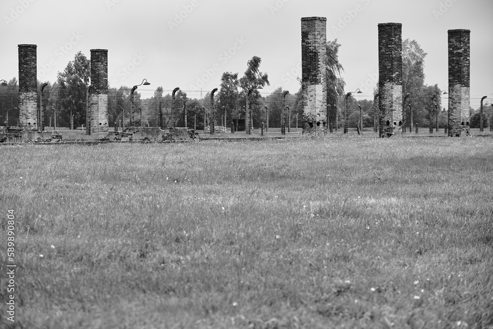 crematoria-chimneys-in-historical-concentration-camp-and-german
