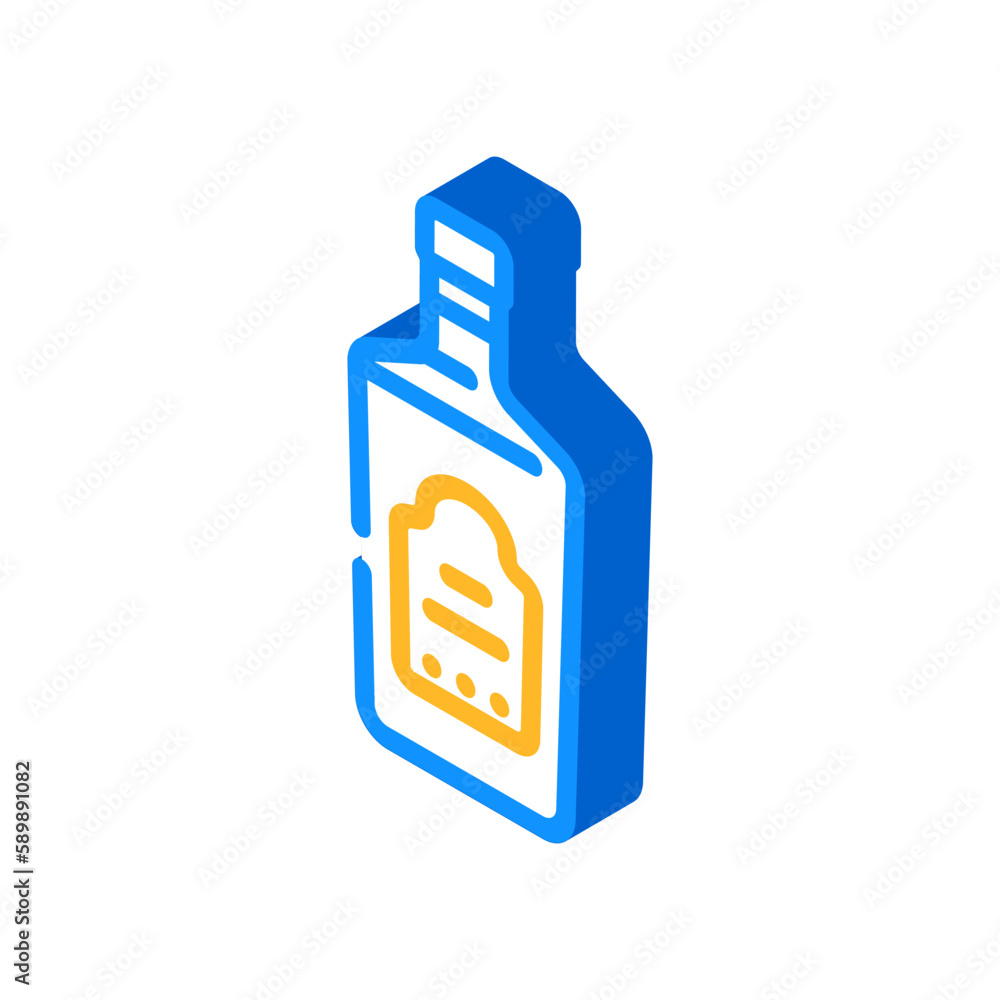 Obraz premium vodka drink bottle isometric icon vector illustration
