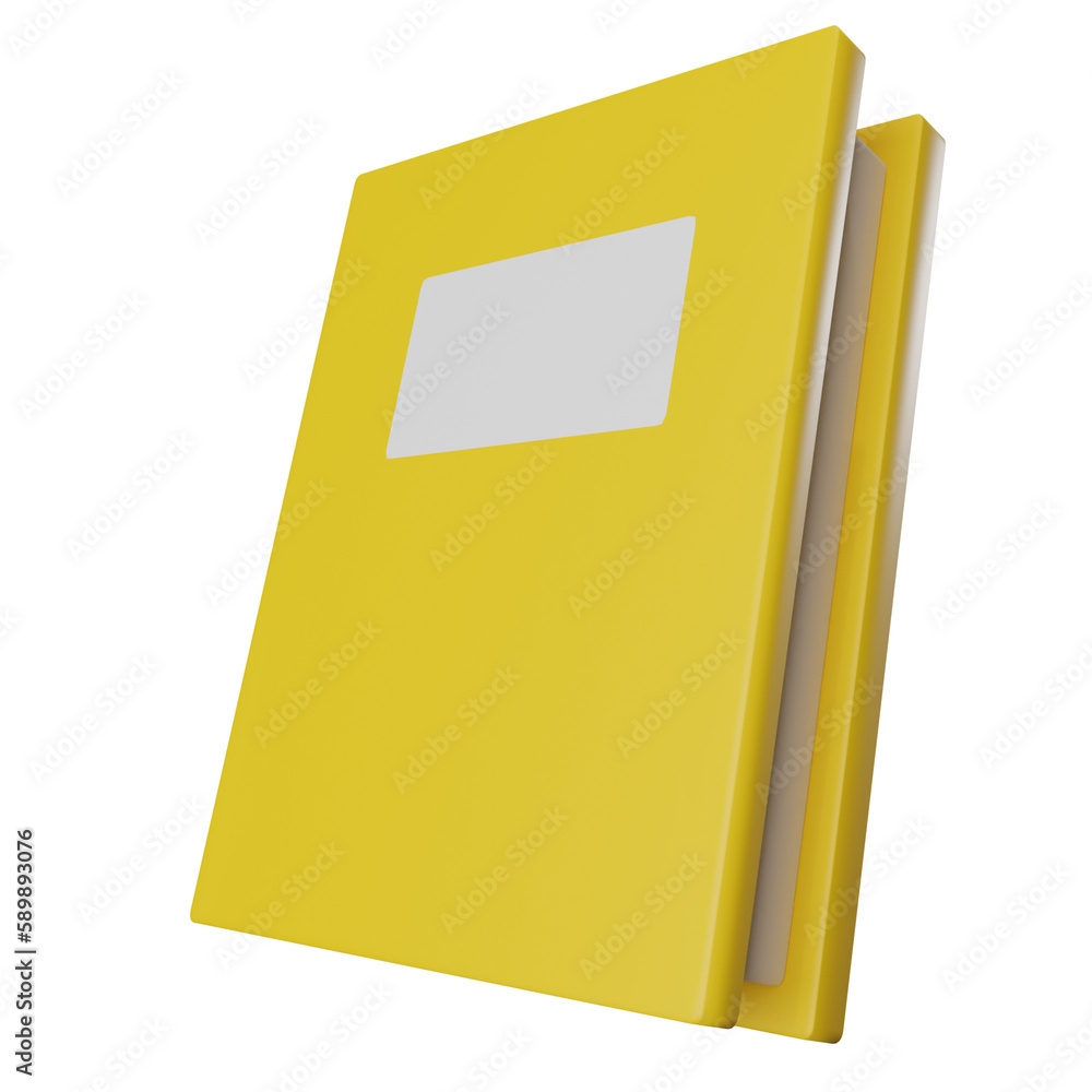 3D Render Yellow Book Illustration on a Transprent Background 3D Render Yellow Book Illustration on a Transprent Background