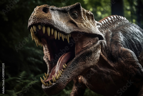Tyrannosaurus rex dinosaur created with AI © thejokercze