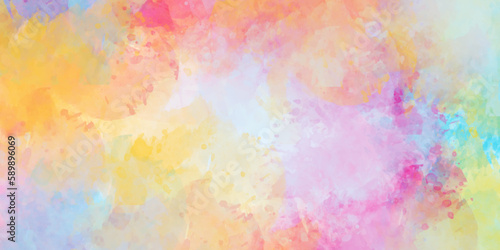 Abstract watercolor background with colorful ink painted textured. 