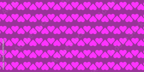 Valentines day background. Pink hearts seamless pattern. Pink Strip with heart. Love romantic theme. Vector abstract texture with hearts. Stylish minimal design for wrapping fabric cloth print wedding