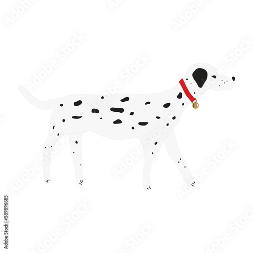 Cute dogs vector in cartoon style. Dalmatian flat vector in color. Collection of cute pets.