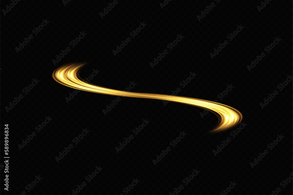 Abstract light speed motion effect.Gold color spiral glow effect.Magic shiny line. Abstract light speed motion effect.Gold color spiral glow effect.Magic shiny line.