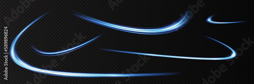 
Abstract light speed motion effect. Blue spiral glow effect. Magic shiny line.