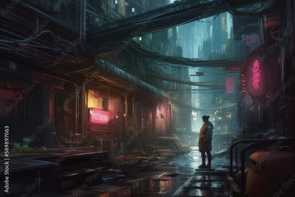 Cyberpunk Style Game Art Wallpaper Background