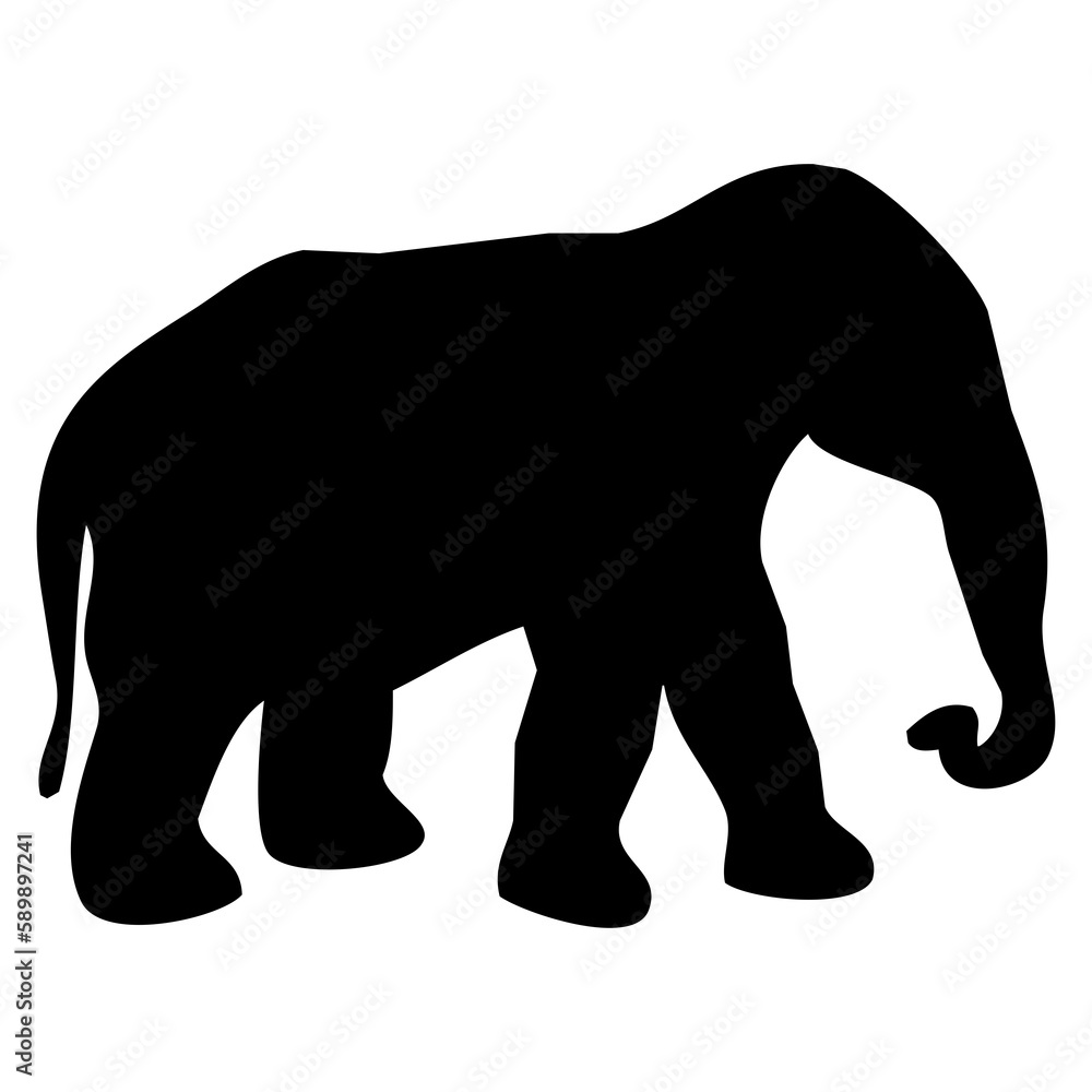 black silhouette of elephant