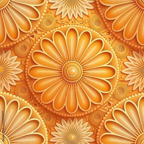 seamless pattern with flowers, orange flower pattern, seamless pattern, pattern, orange pattern , wallpaper, orange wallpaper pattern, orange wallpaper, Generative, AI, generative AI