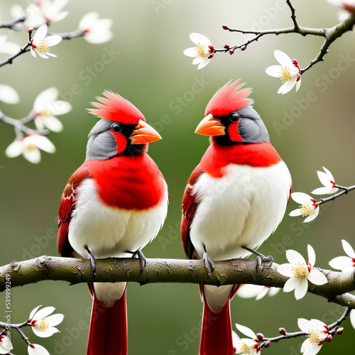 Couple of romantic cardinal...