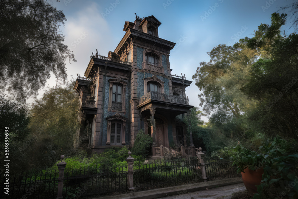 Haunted mansion created with AI