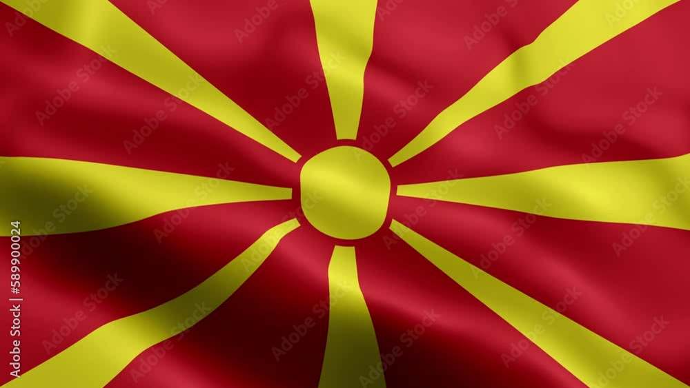 3D animation loop North Macedonia flag 3D animation loop North Macedonia flag