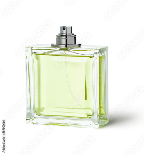 Bottle with toilet water close-up isolated on a transparent background
