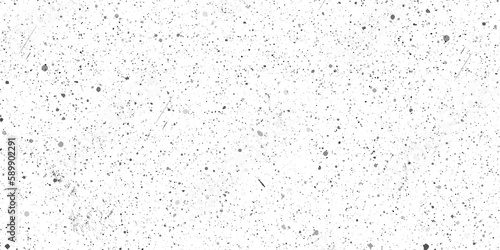 Black and white vintage grunge futuristic background. Suitable to create unique overlay textures with the effect of scratching, antiquity and old material. bokeh black dots on white background