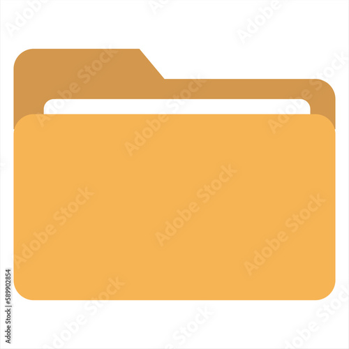 Illustration of an isolated yellow folder icon,Folder