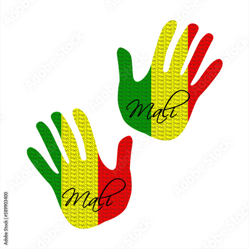 mali flag hand vector